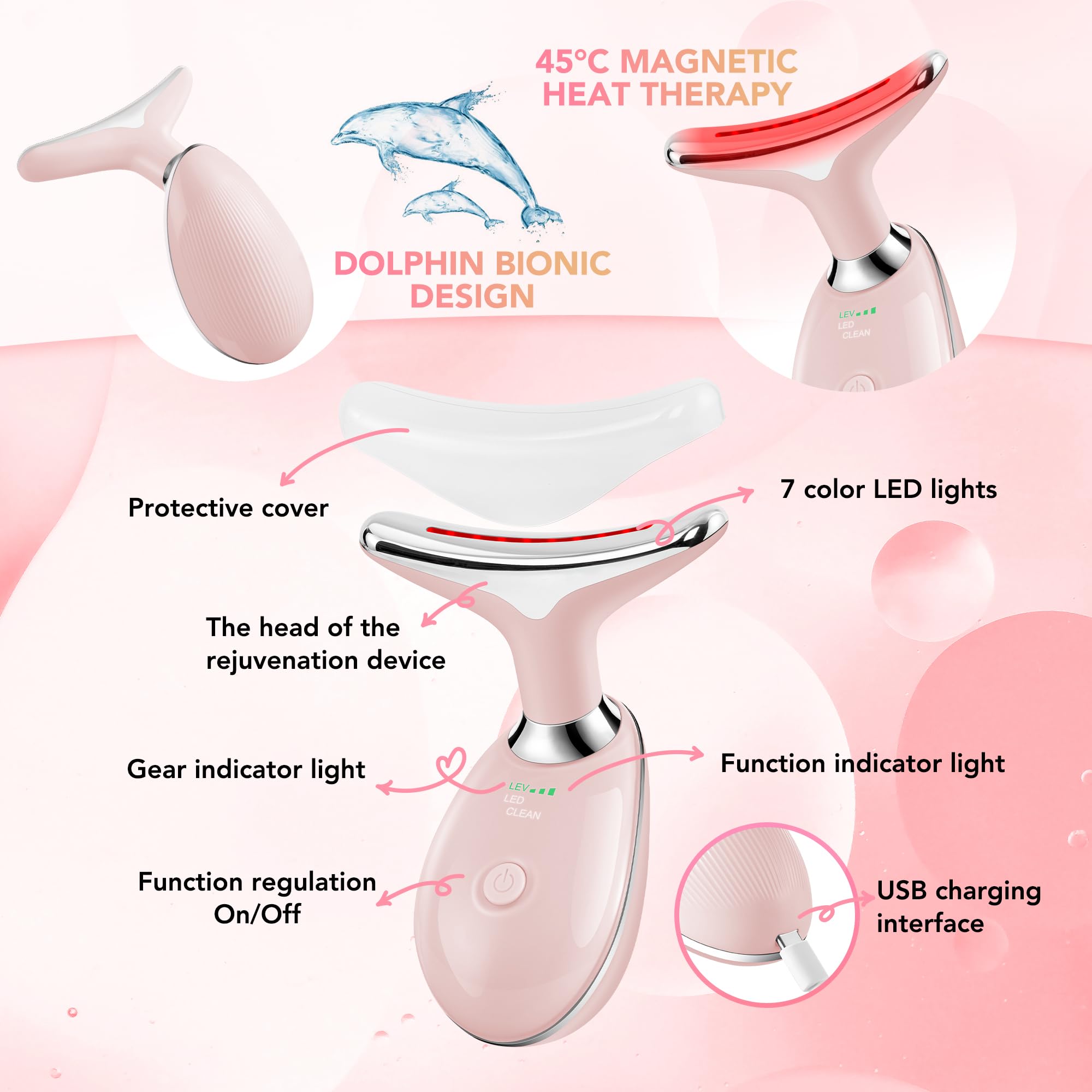 Scopck curved arc head gliding along facial contours