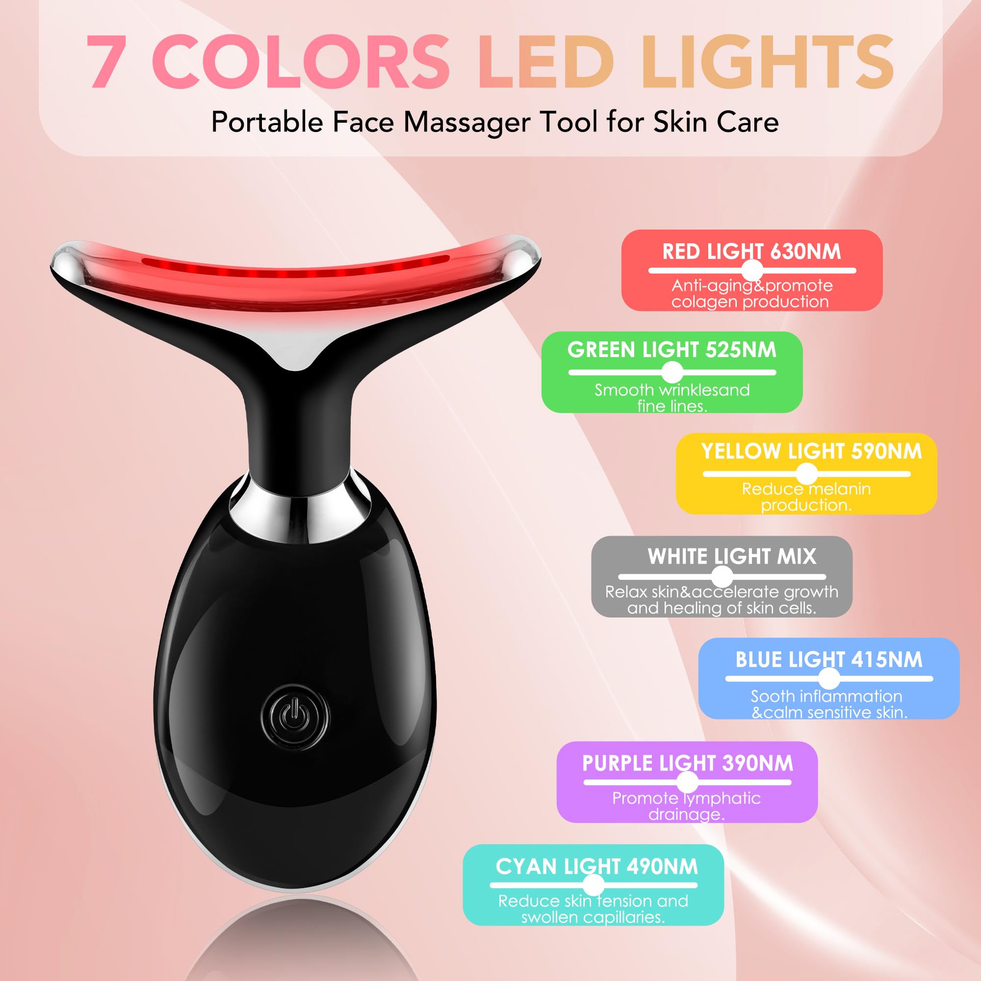 Scopck facial massager arc head glides smoothly for even product absorption.