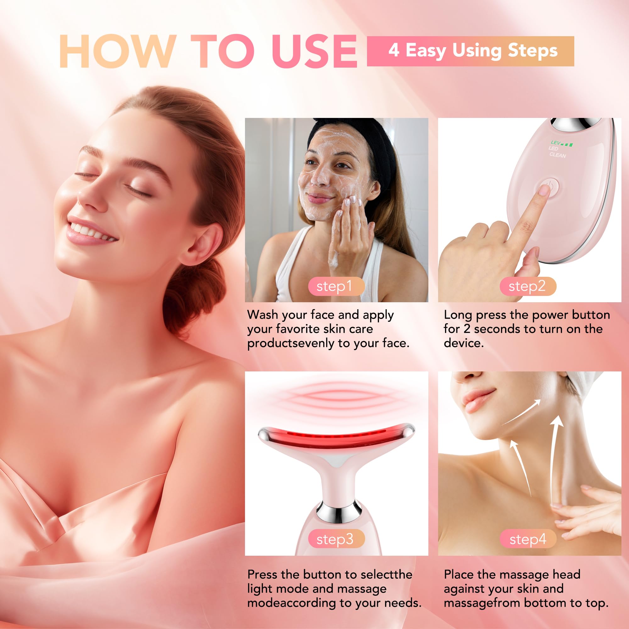 Scopck massager showing heating and vibration modes for a soothing session