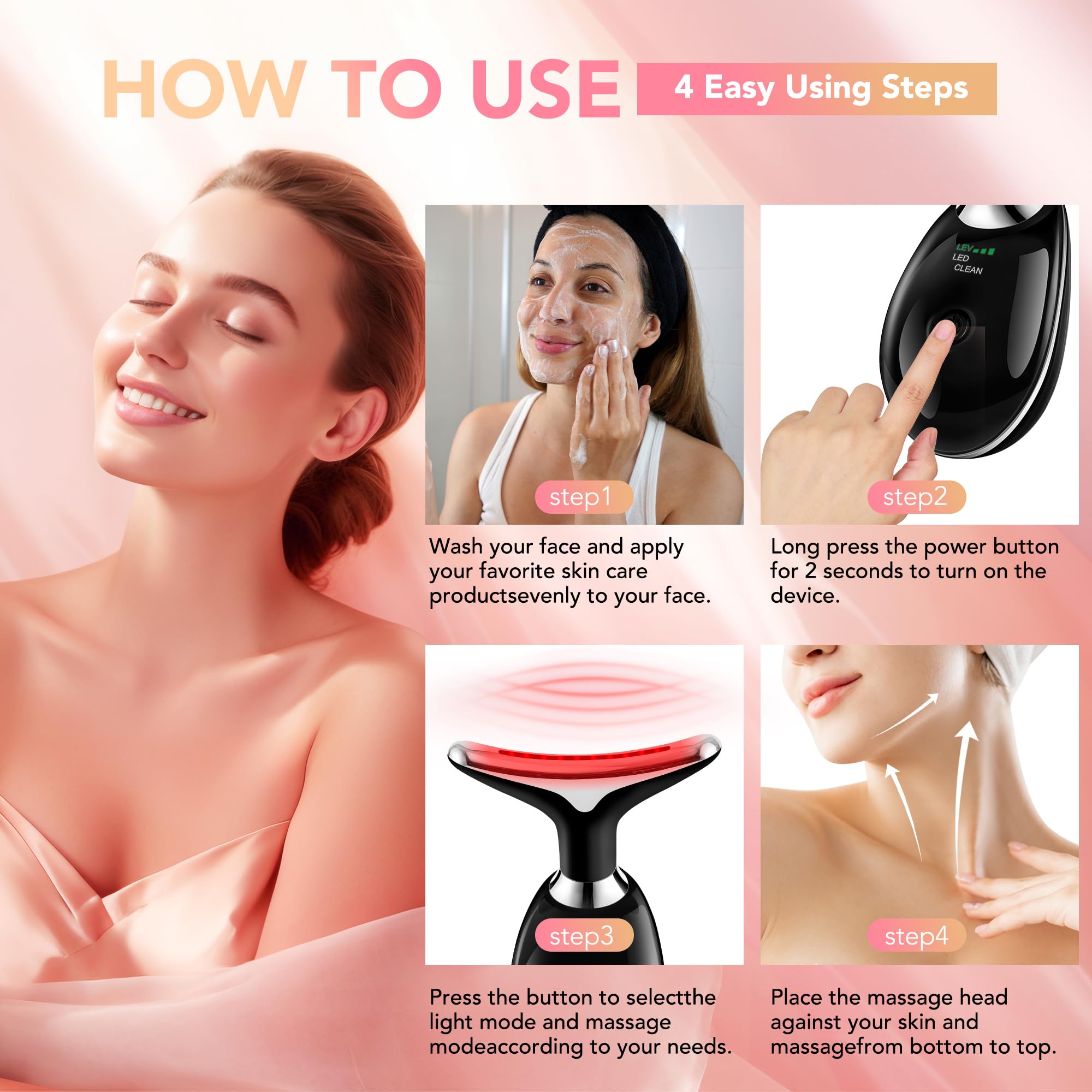 Scopck rechargeable skin massager is portable and convenient for on-the-go use.