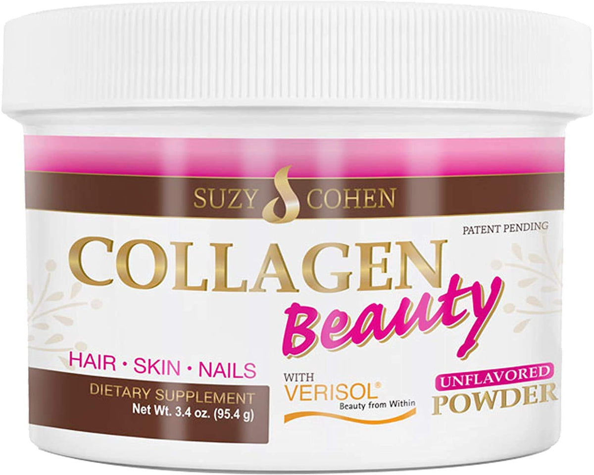 Script Essentials Collagen Beauty Powder bottle highlights unflavored formula for daily beauty support.