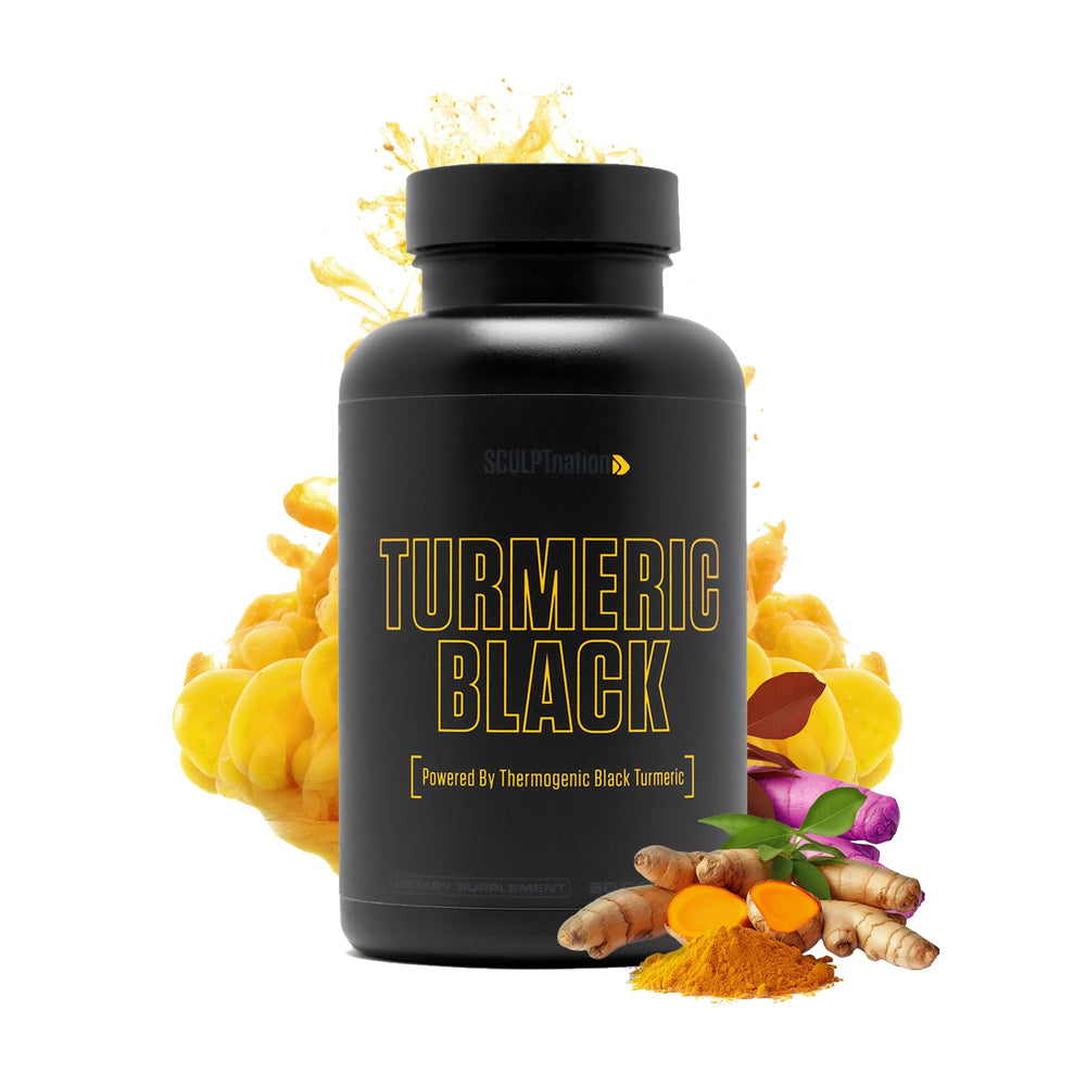 Sculpt Nation Turmeric bottle front view showing BioPerine and Sirtmax blend for joint support
