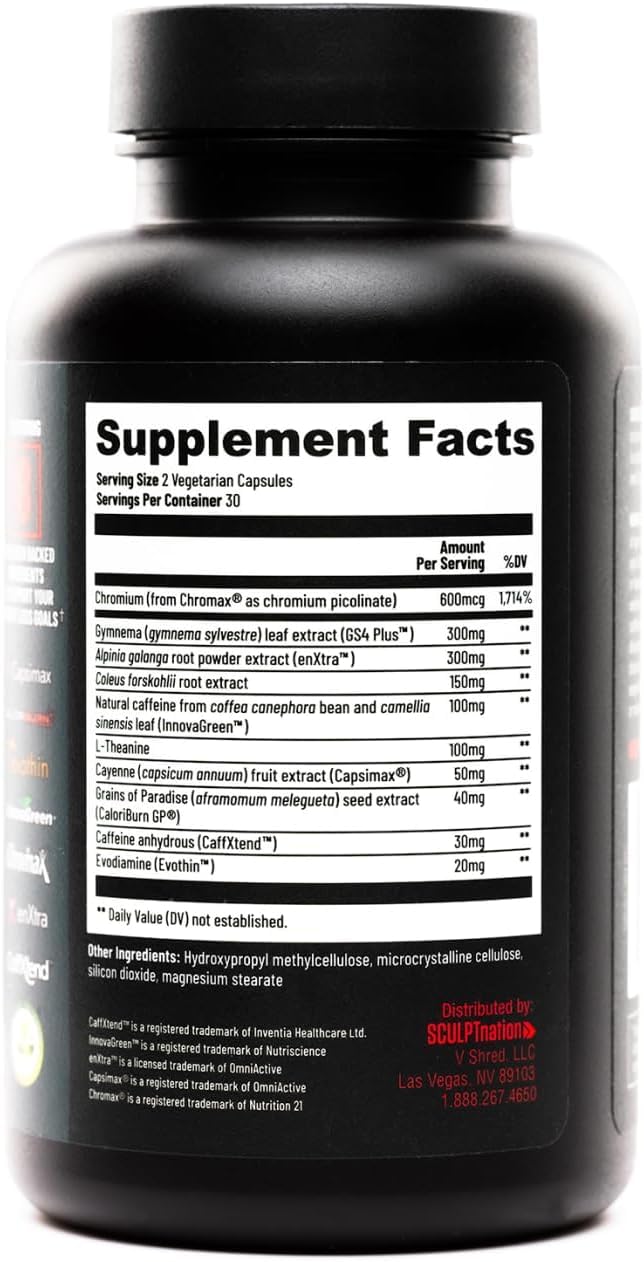 Sculpt Nation veggie pills on label—60 vegetarian capsules for everyday wellness