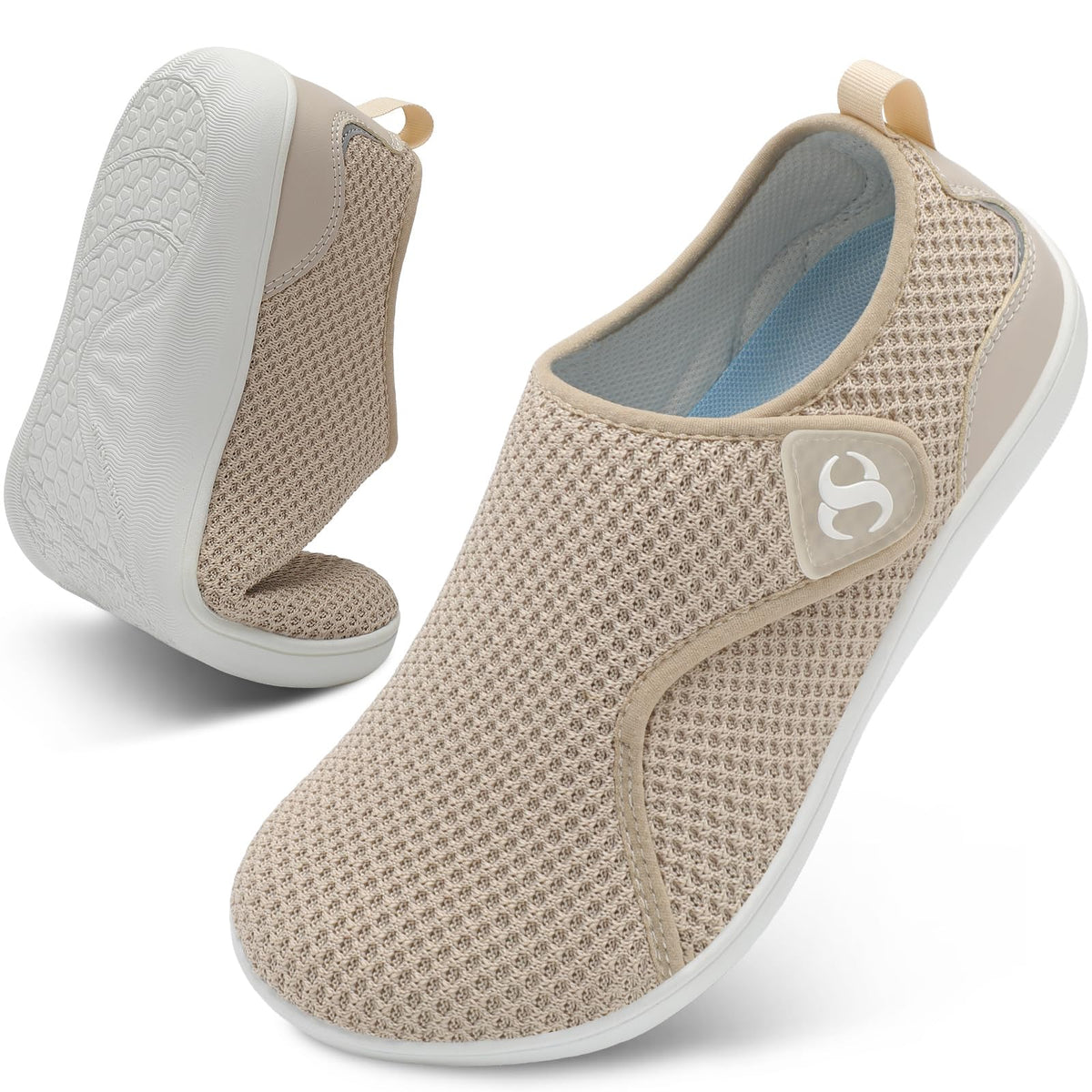 SCURTAIN comfortable brown women's shoes with a wide toe for roomy fit and daily wear.