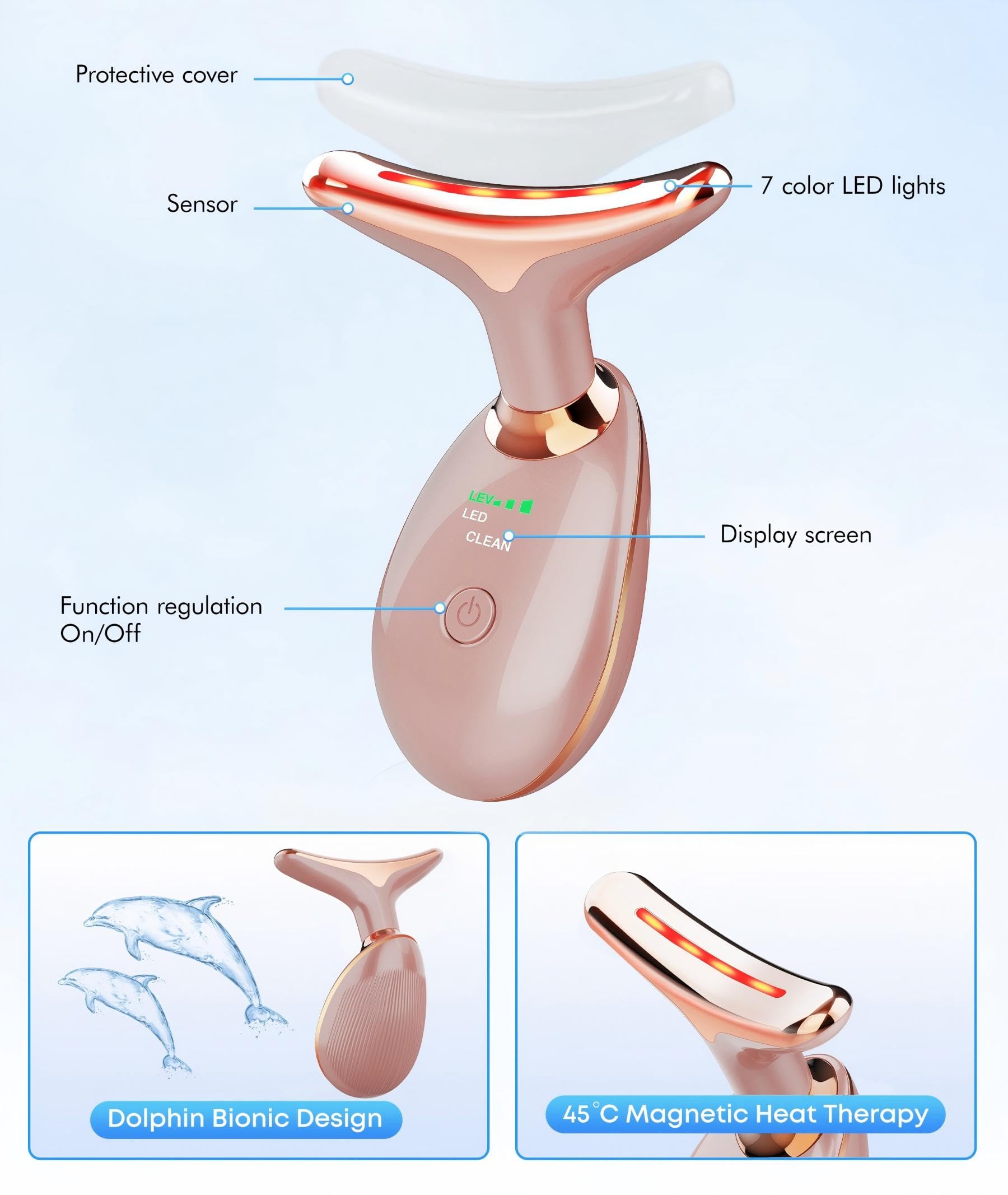 SDKWDH face and neck massager in use during routine skincare