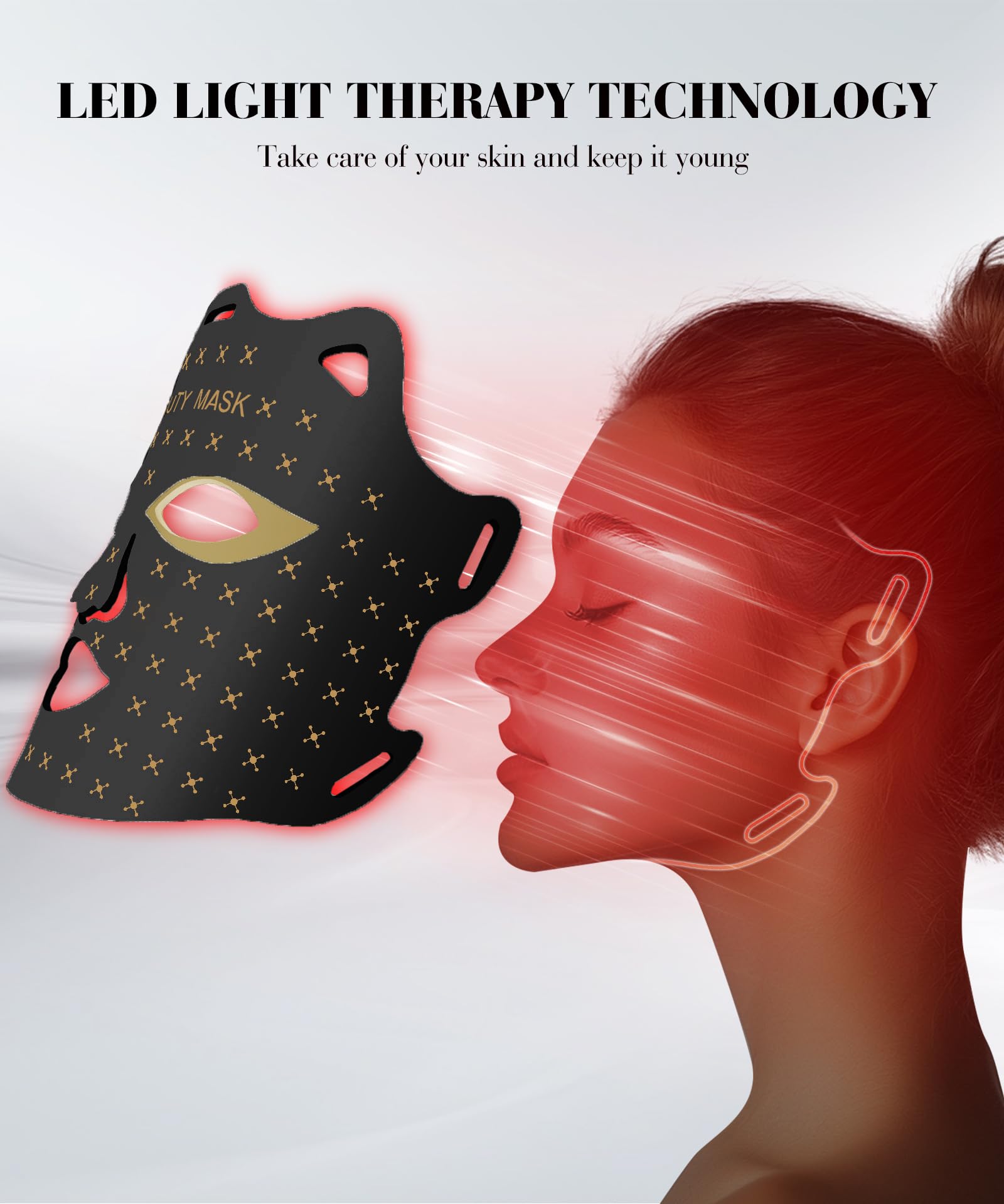 SDKWDH Red Light Mask 850nm infrared light for targeted at-home treatment sessions.