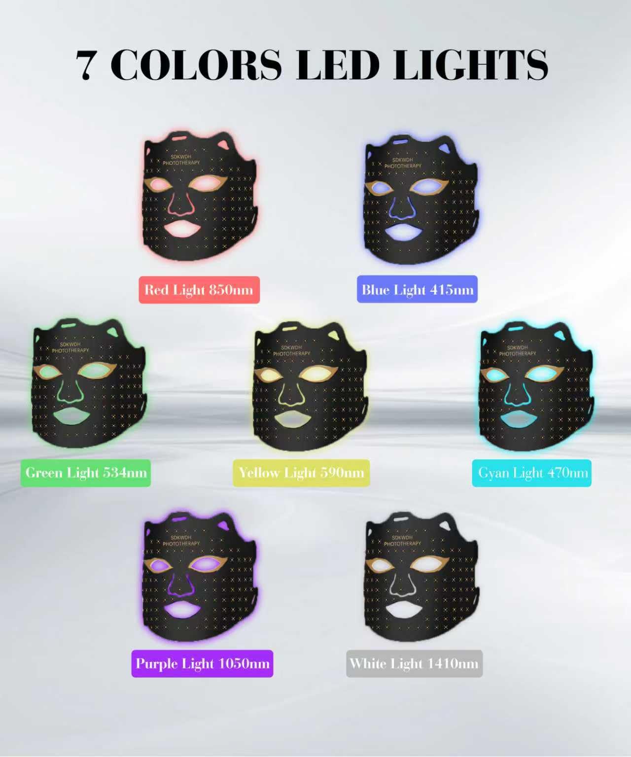 SDKWDH Red Light Mask remote control for easy color, time, and intensity adjustments.