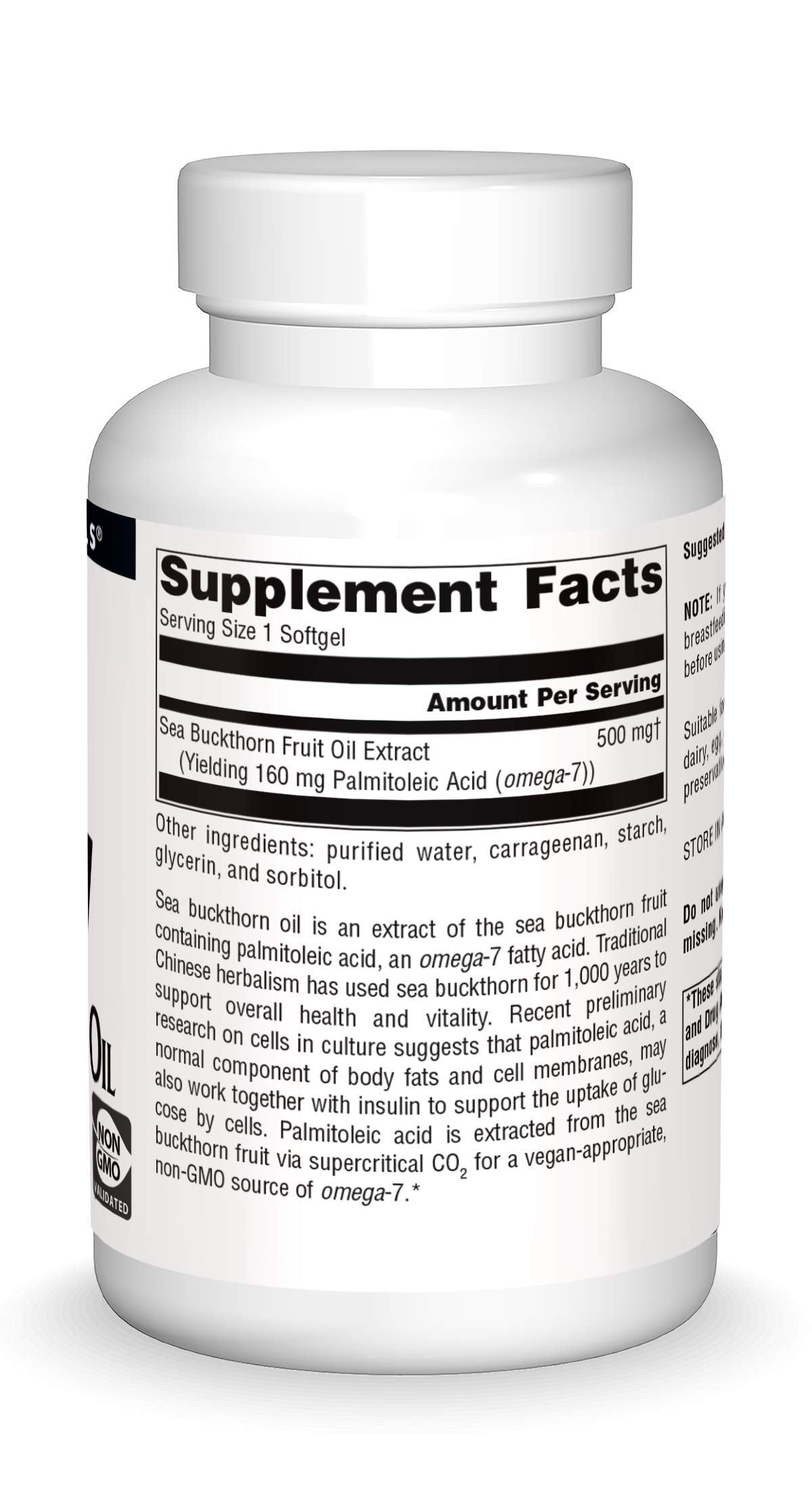 Source Naturals sea buckthorn oil palmitoleic acid softgel closeup for daily wellness