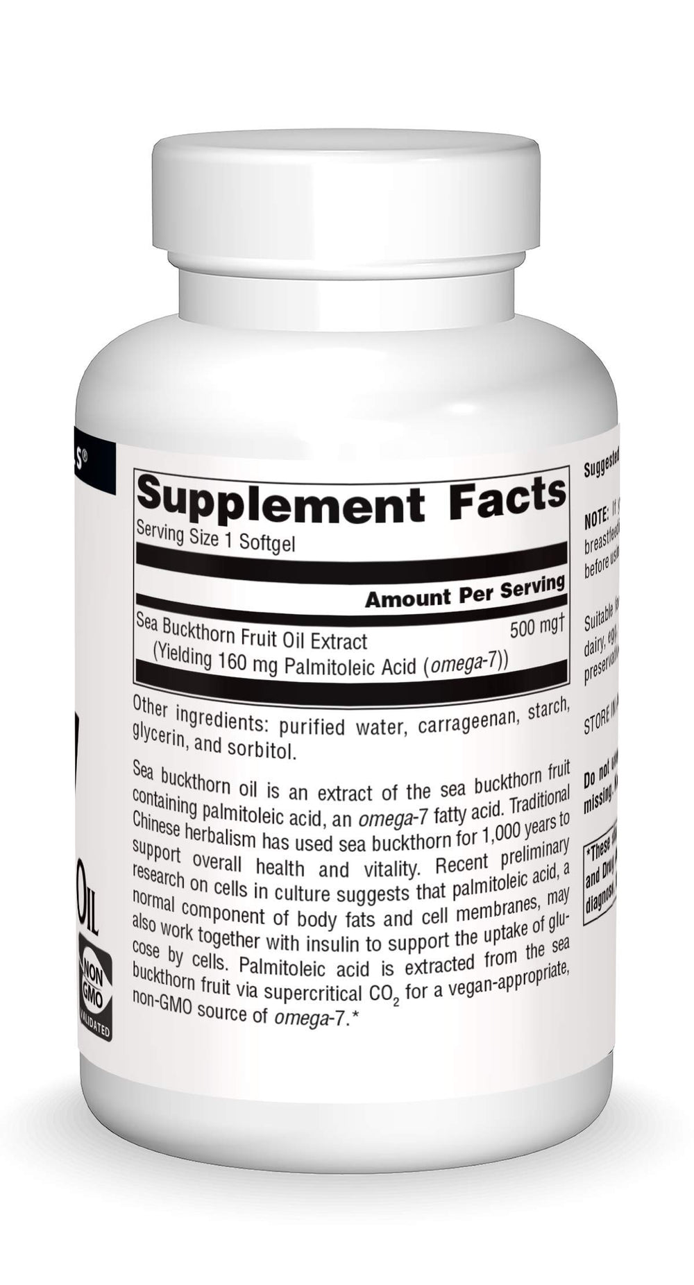 Source Naturals sea buckthorn oil palmitoleic acid softgel closeup for daily wellness