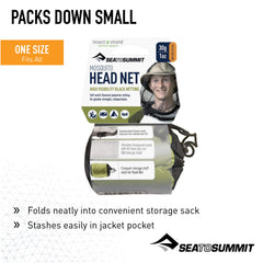 Sea to Summit head net with elastic draw cord for secure fit