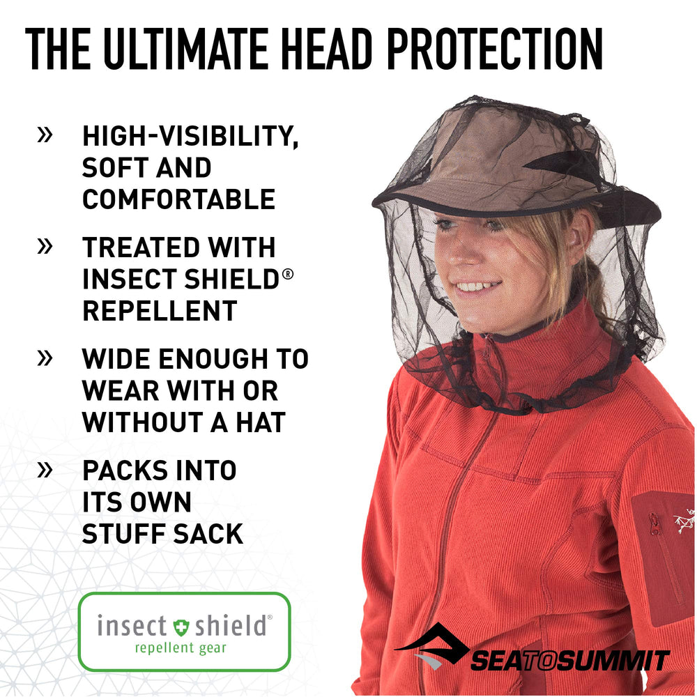 Sea to Summit permethrin head net with soft mesh for comfortable wear