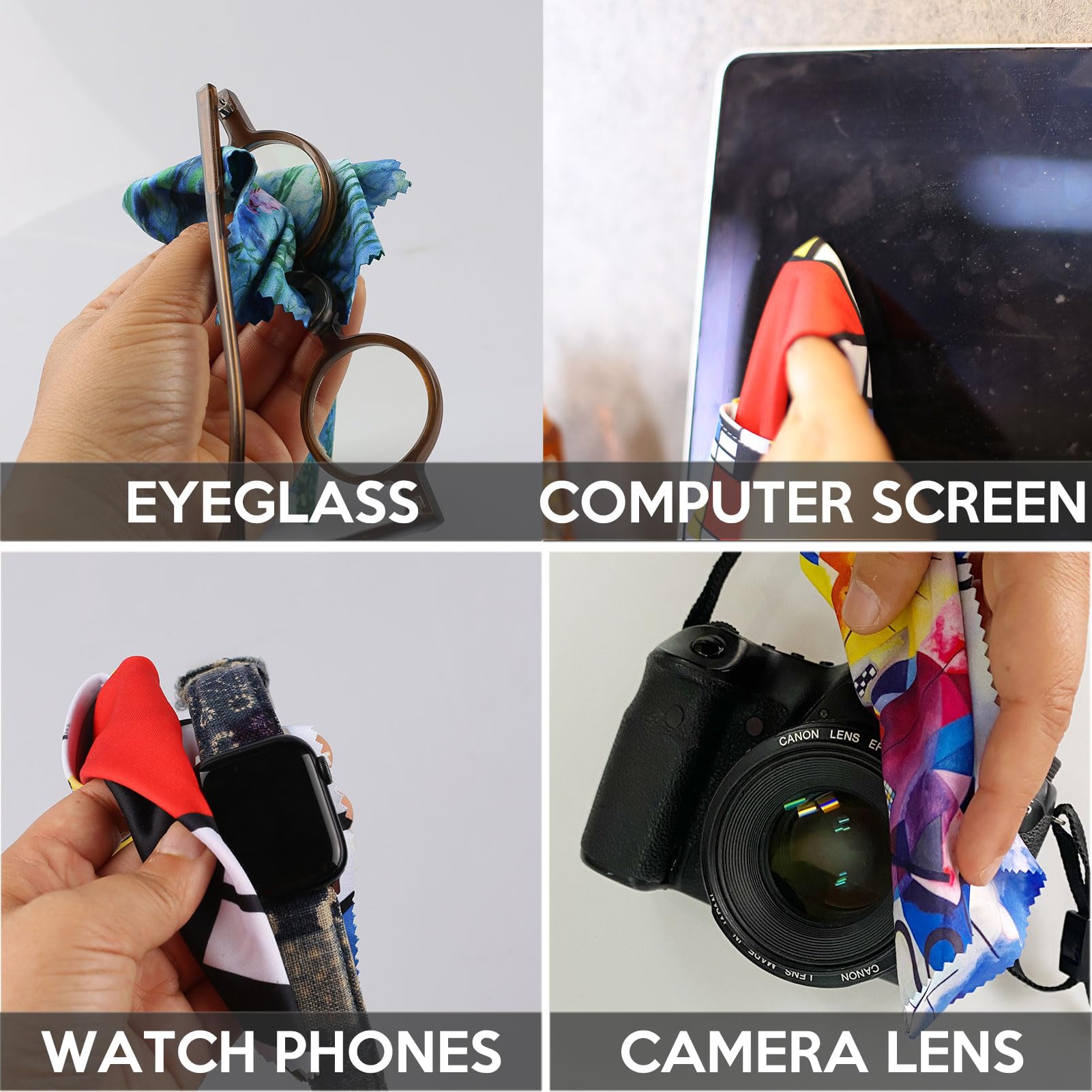 Seabbo eyeglasses cleaning cloth with clip carabiner for on-the-go use