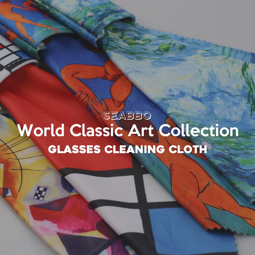 Seabbo Kandinsky Yellow-Red-Blue cleaning cloth adds artful appeal while wiping lenses