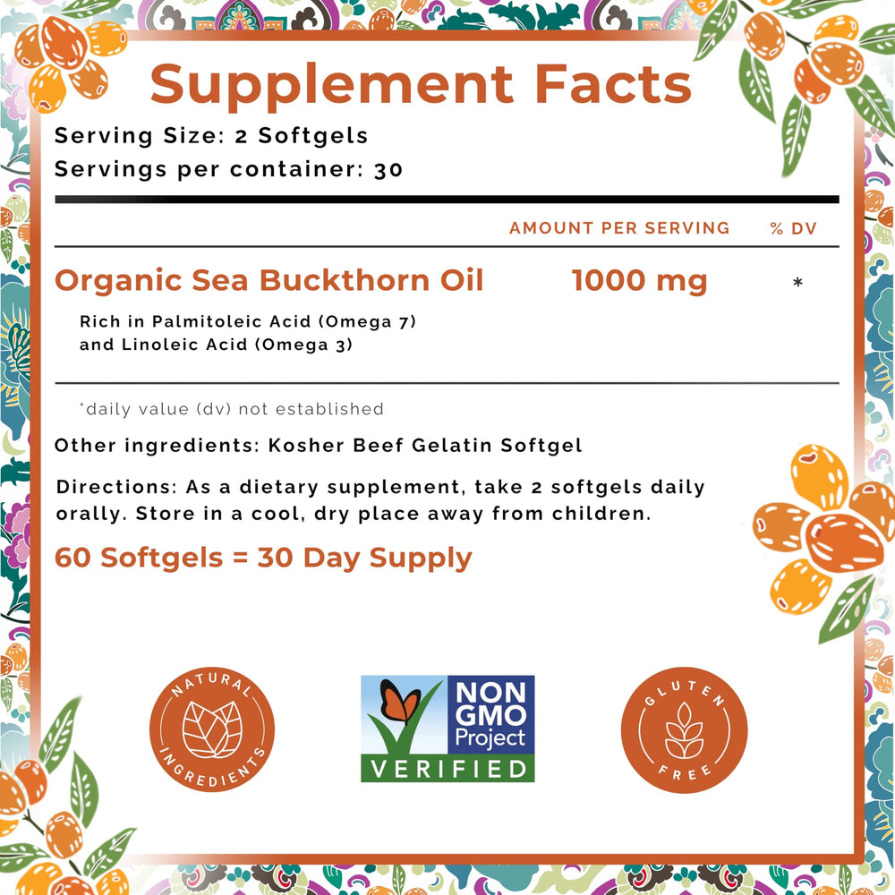 SEABUCKWONDERS Fem-Omega7 packaging on shelf for easy shopping