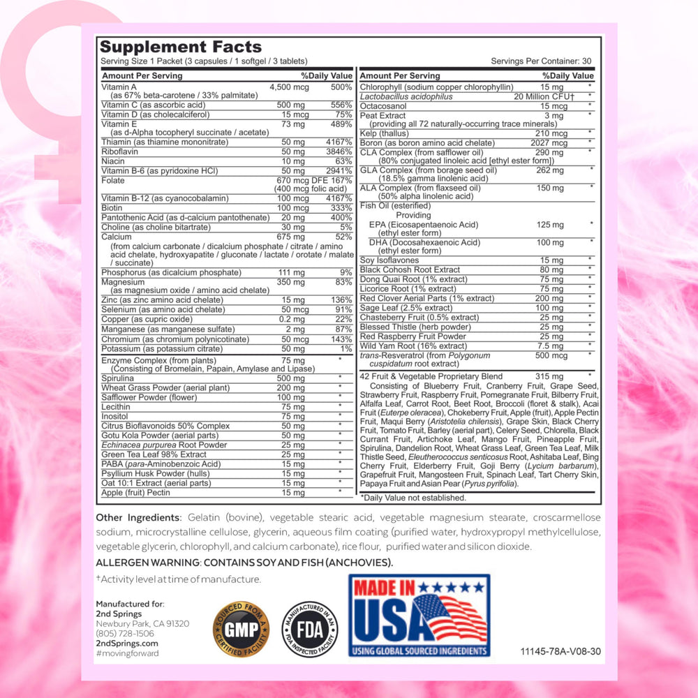 2nd Springs 7-pill packet demonstrates easy dosage and reliable daily nutrition