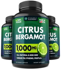Secret Element Citrus Bergamot 3-pack bottle shown for daily heart support and wellness.