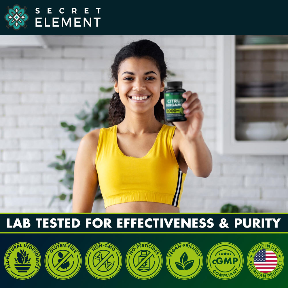 Secret Element Citrus Bergamot bottle on white background signals US-made quality