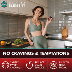Secret Element Keto ACV Gummies ingredients label lists B vitamins and superfruit extracts