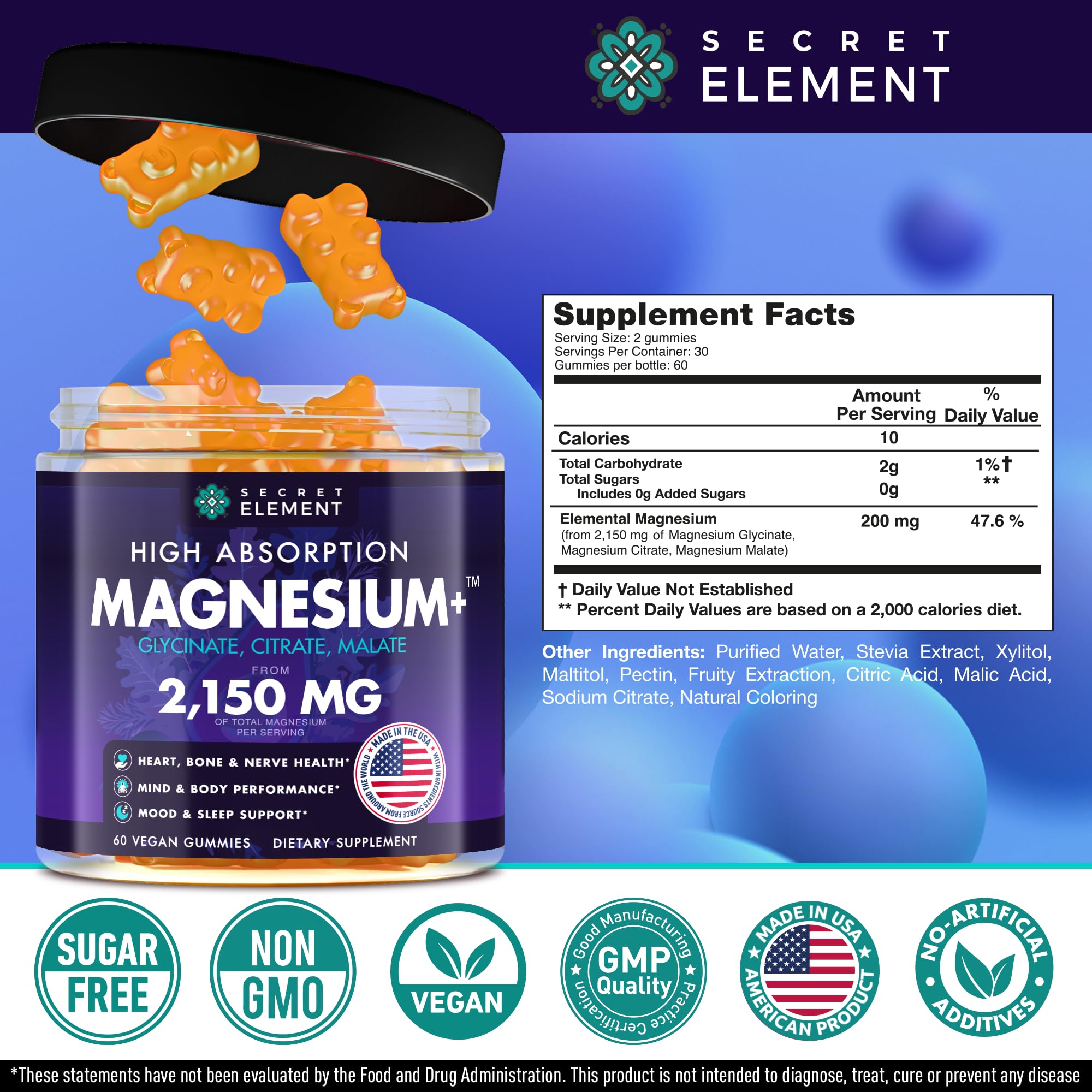 Secret Element gummies held in hand suggest simple daily magnesium intake
