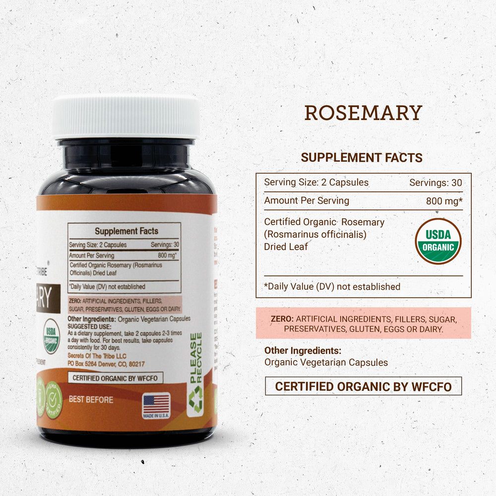 Secrets of the Tribe rosemary lab testing certificate showing purity
