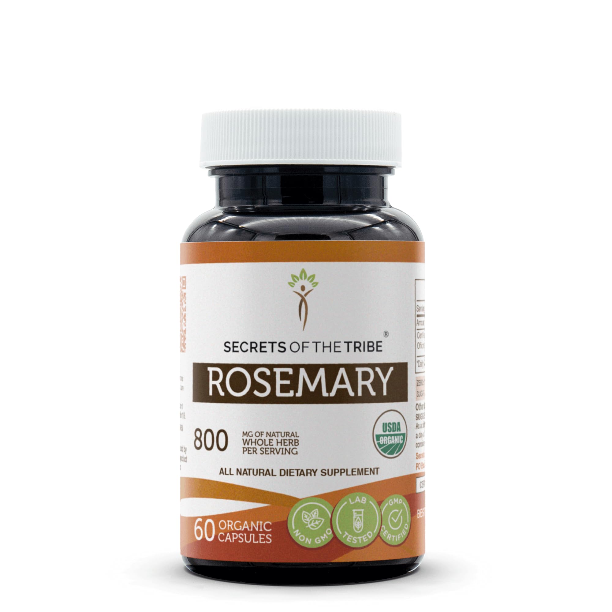 Secrets of the Tribe rosemary bottle with USDA Organic certification for daily wellness
