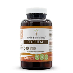 Secrets of the Tribe Self Heal bottle—veggie capsules for easy daily wellness.