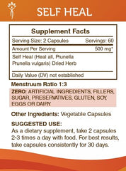 Secrets of the Tribe Self Heal label—100% natural ingredients and purity emphasized.