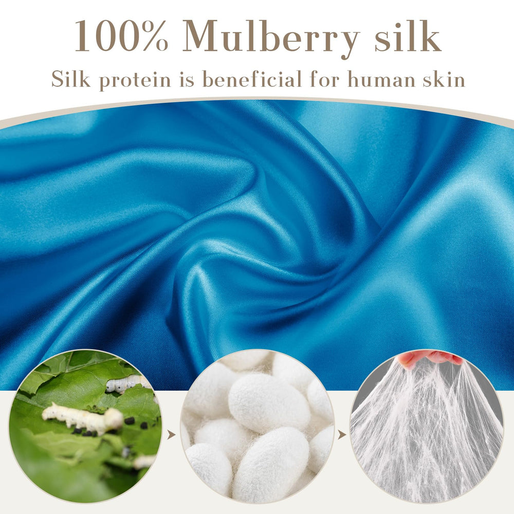 SECZIPE 100% mulberry silk mask blue offers breathable luxury for restful hours.