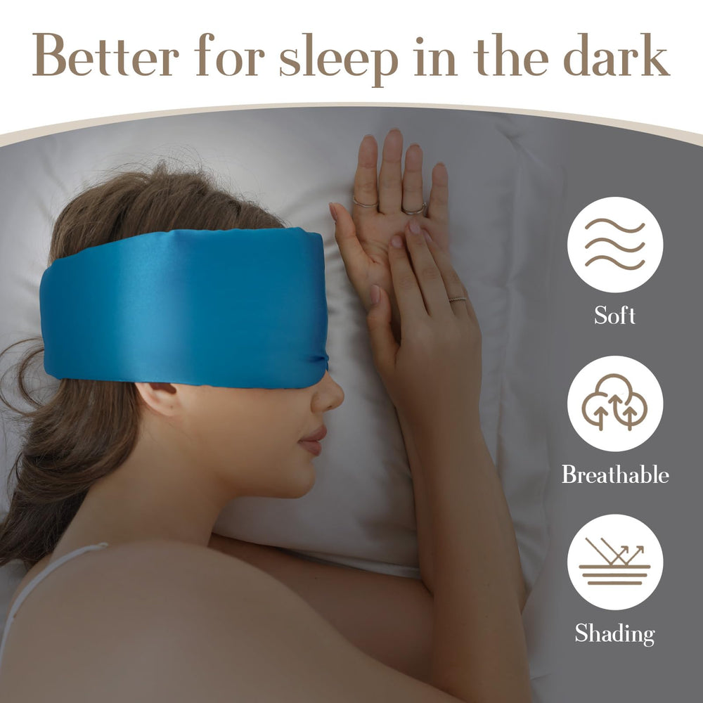 SECZIPE silk eye mask with adjustable band fits securely for customizable comfort.