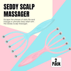 Seddy scalp massager blue claw with metal balls stimulates scalp and relieves tension.