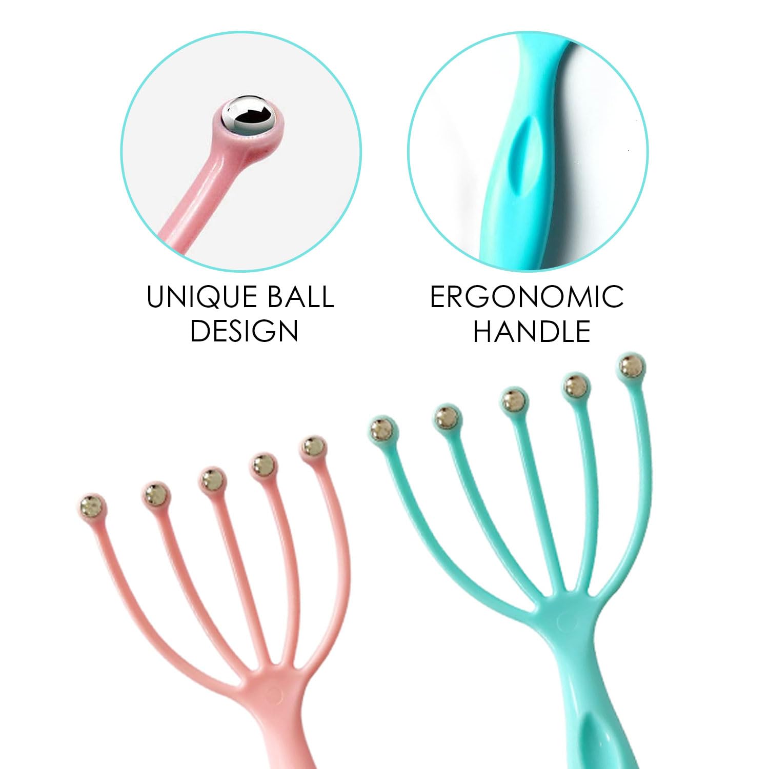 Seddy scalp massager pink claw balls ergonomically designed for easy hair-friendly use.