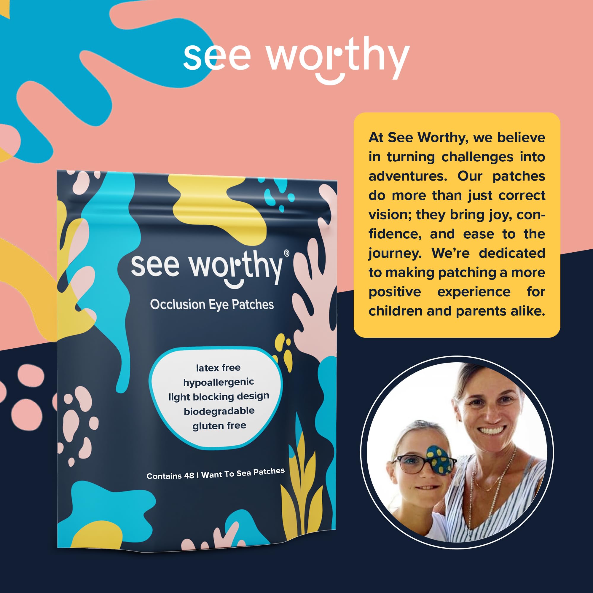Display of See Worthy Sea Eye Patch designs offering variety in each pack