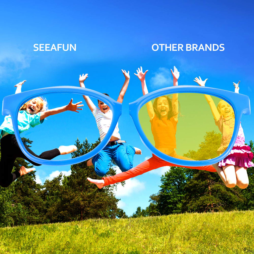 Guía de tallas de marcos SEEAFUN para edades 3–12 años