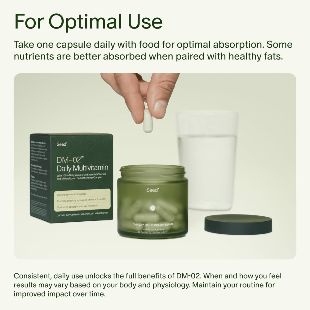 Seed DM-02 nutrition label for bone health ingredients
