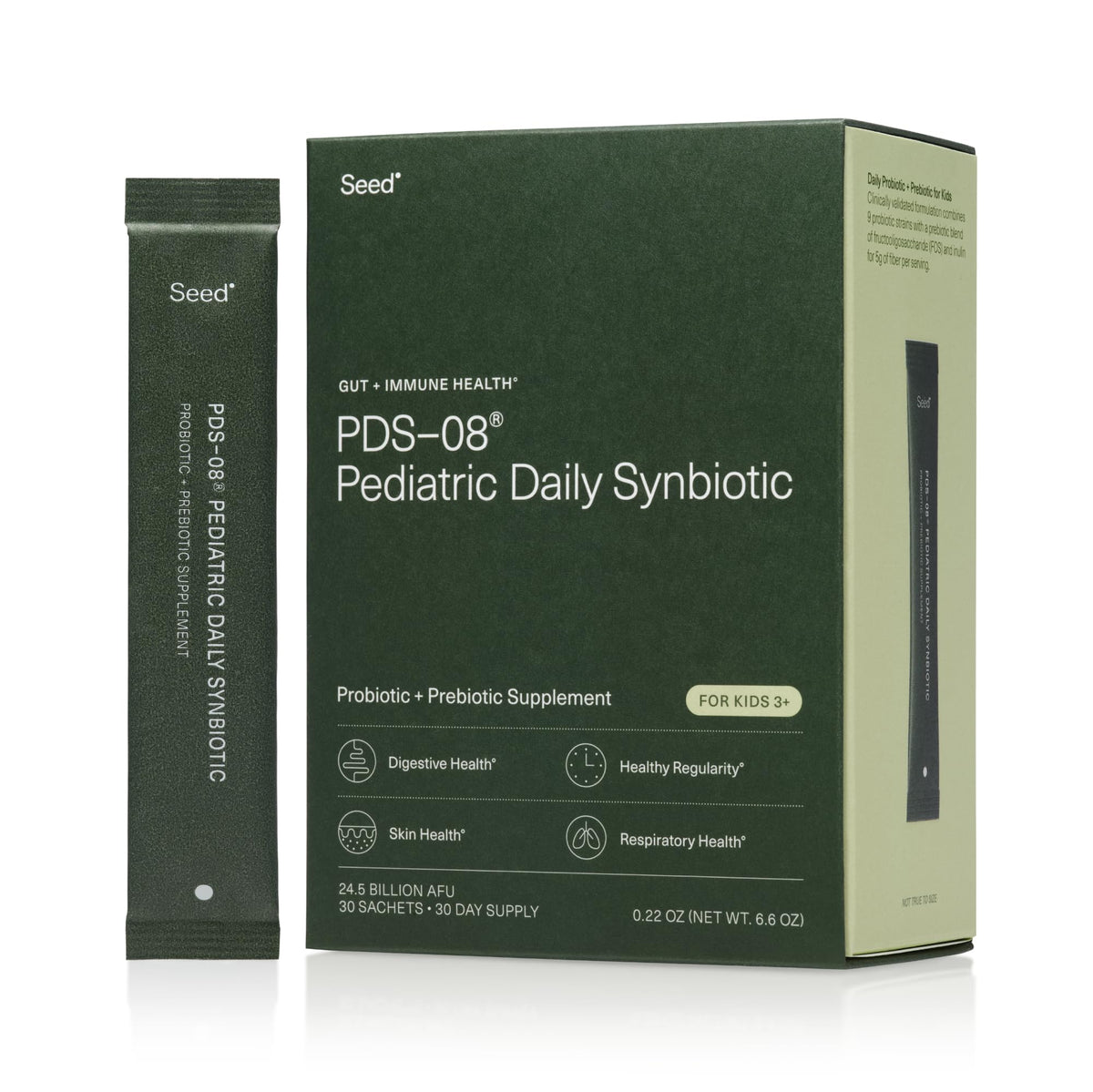 Seed PDS-08 pediatric daily synbiotic packshot for kids' digestive support