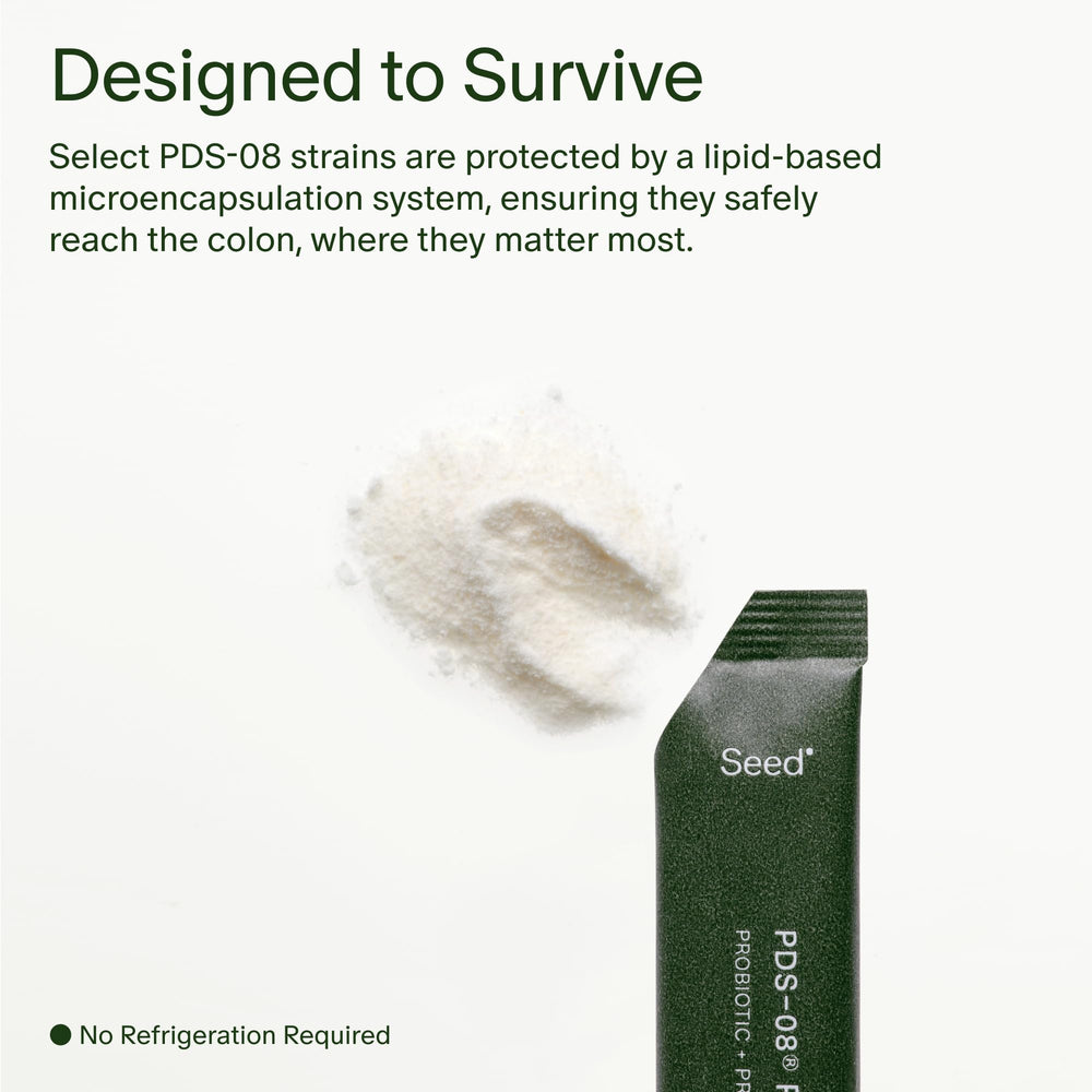 Seed PDS-08 shelf-stable packaging for easy home storage