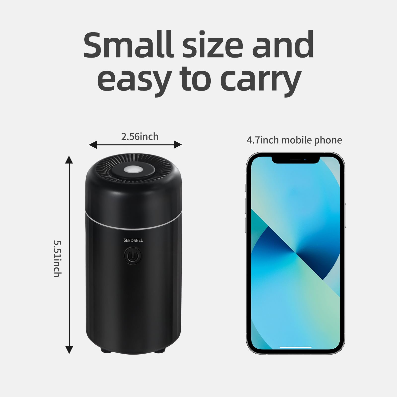 SEEDSEEL package includes diffuser, USB-C cord, and manual.