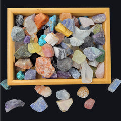 SeeuFun mixed rough stones close-up for tumbling and mineral study.