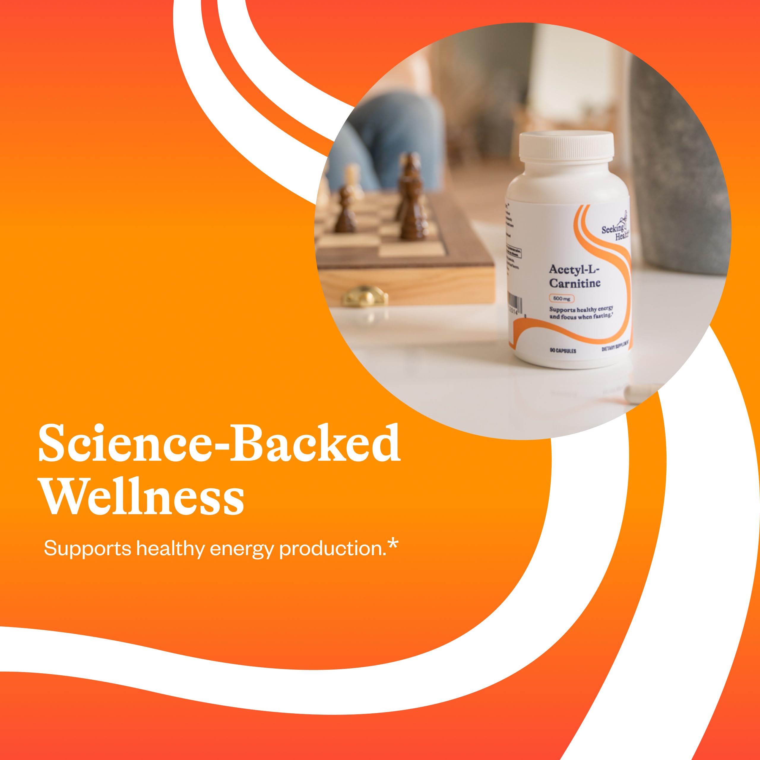 Seeking Health Acetyl-L-Carnitine supplement packet ready for daily routine.