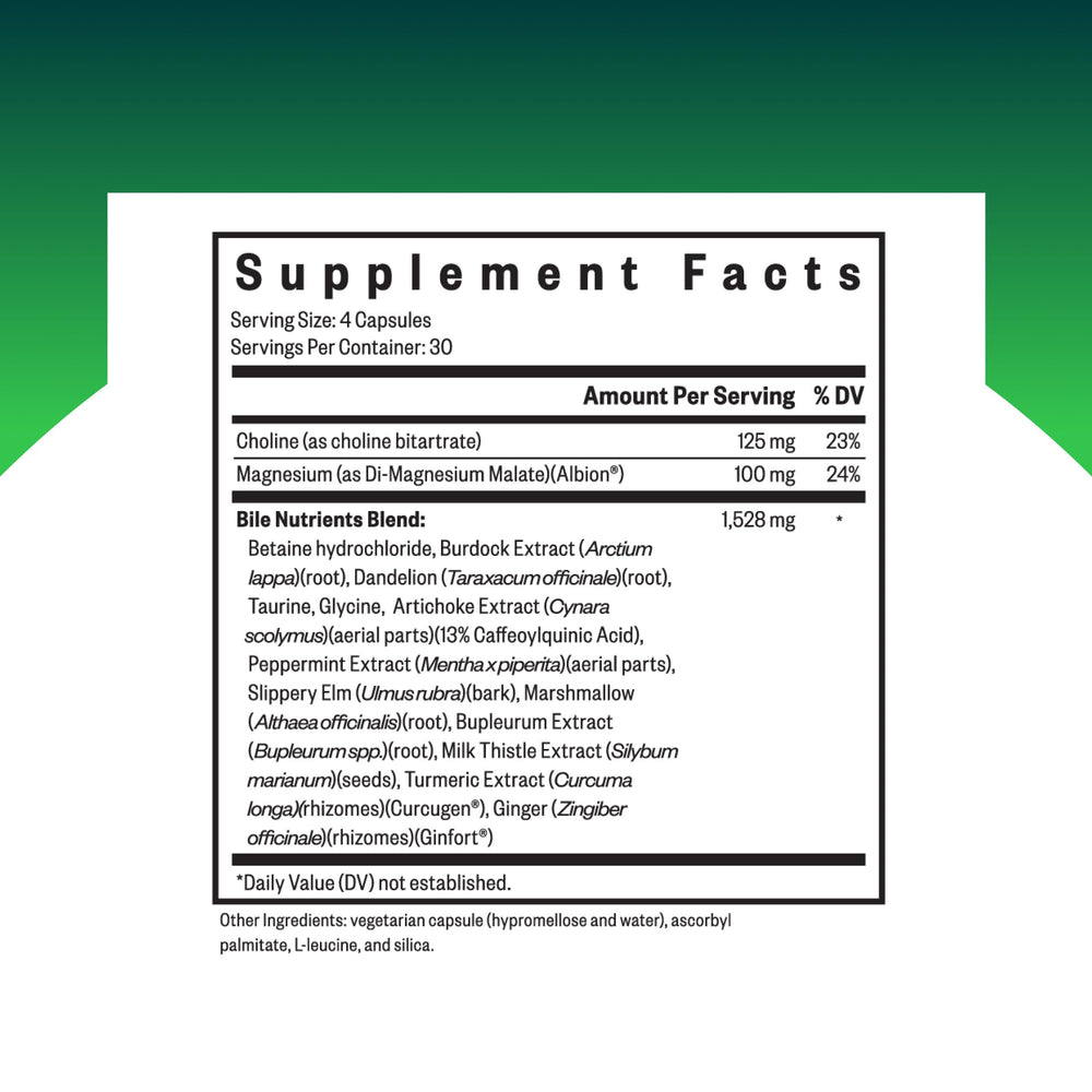 Seeking Health Bile Nutrients capsules support fat digestion and daily use.