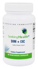 DIM & I3C capsules close-up suggesting easy daily supplement routine for liver health.