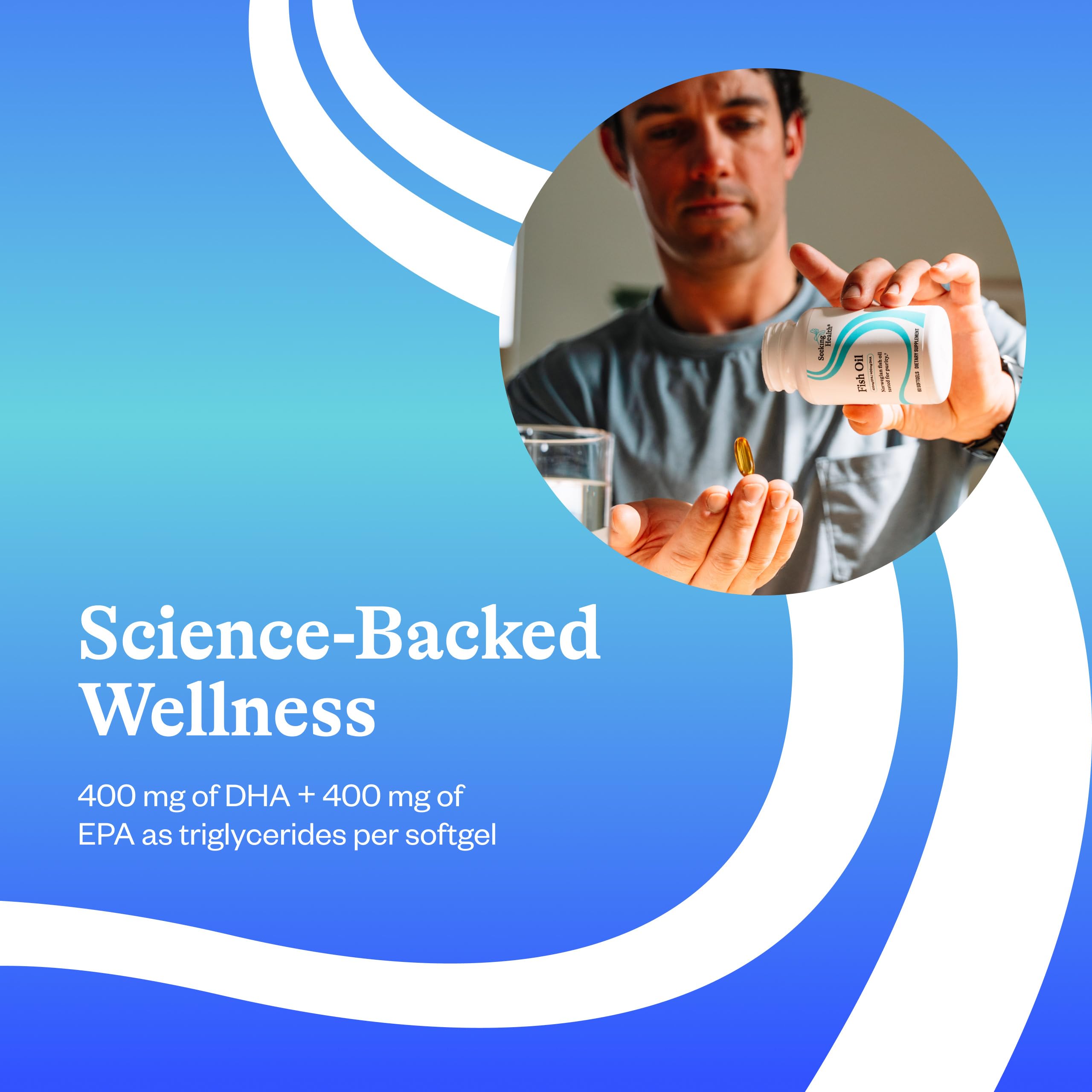 Close-up of Seeking Health fish oil softgels during molecular distillation purification