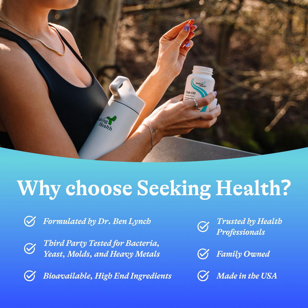Seeking Health fish oil softgels ready to swallow with smooth texture