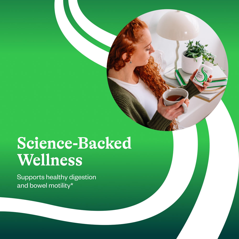 Seeking Health Gut Nutrients label close-up emphasizes L-Glutamine-Free digestion support.