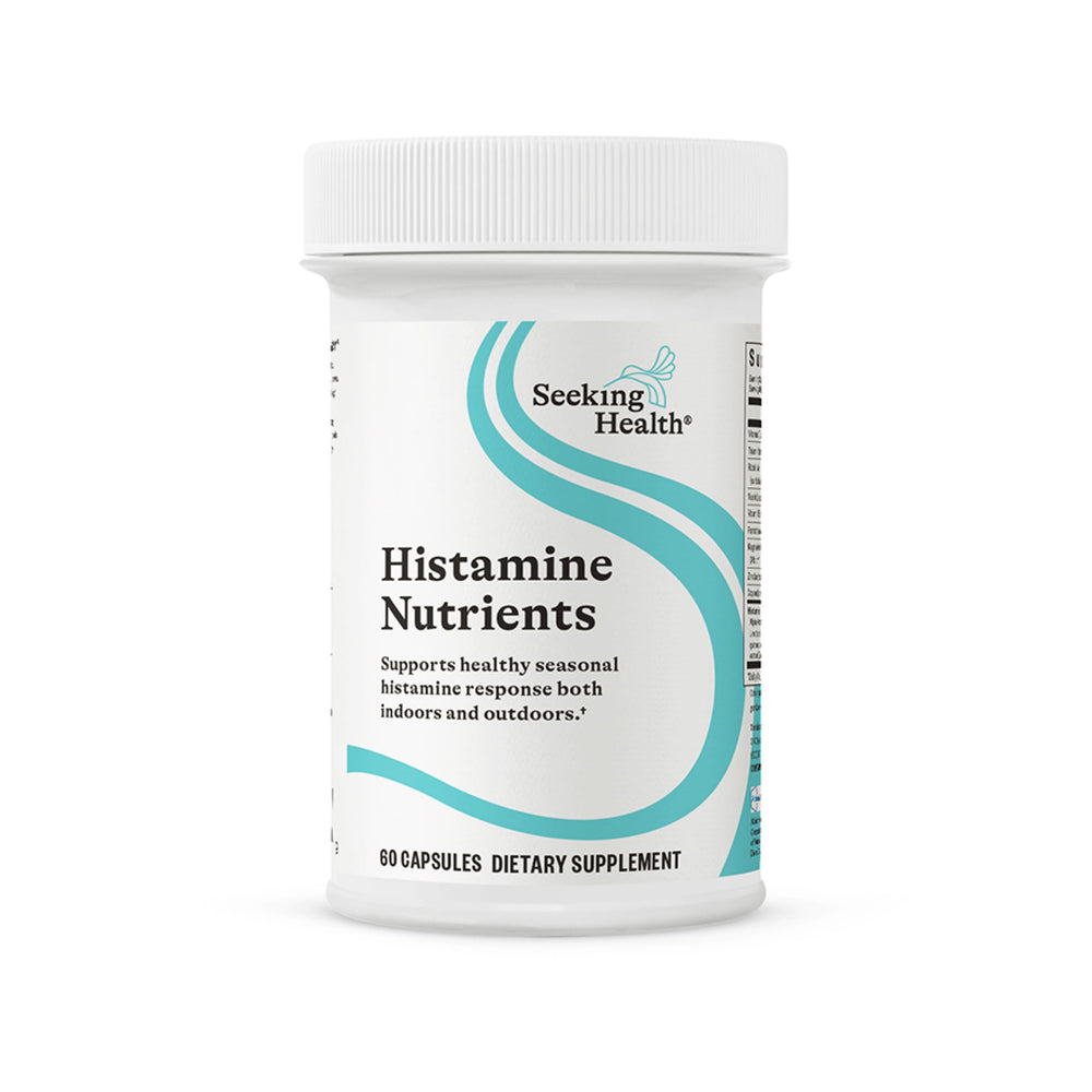 Seeking Health Histamine Nutrients bottle front view showcasing seasonal support benefits