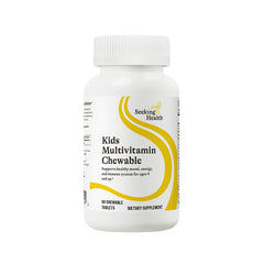 Seeking Health Kids Multivitamin Chewable bottle front view for daily growth and routine.