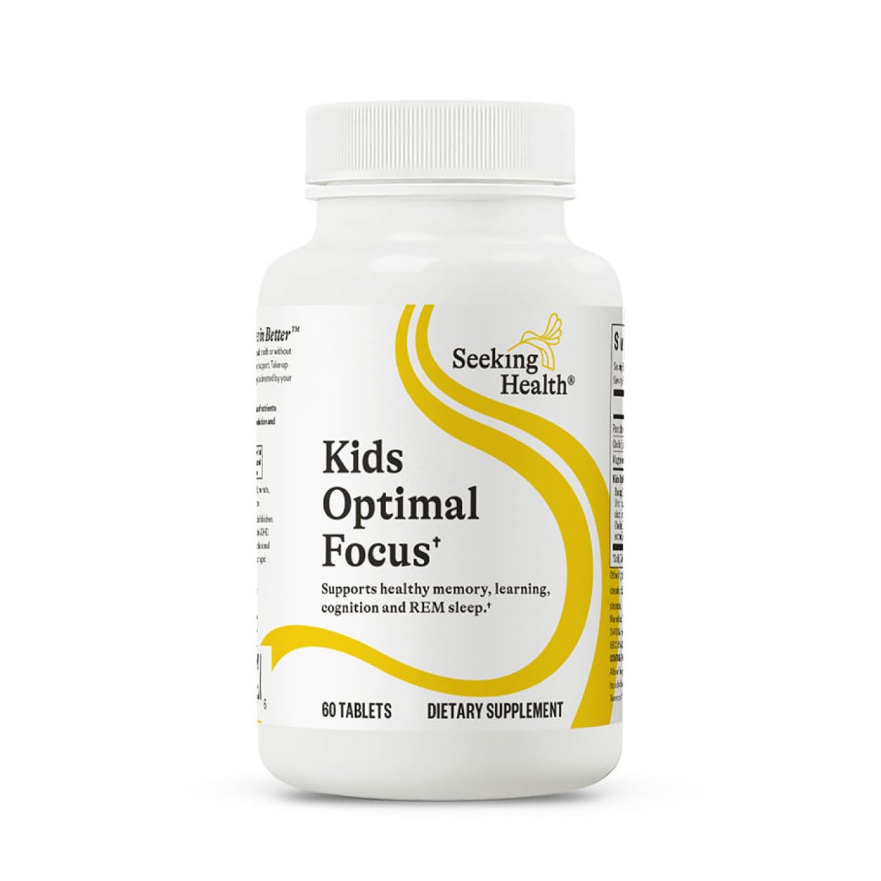 Seeking Health Kids Optimal Focus bottle front shows packaging and focus-support messaging for kids.