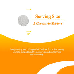 Seeking Health Kids Optimal Focus tablets being chewed by child for daily focus routines.