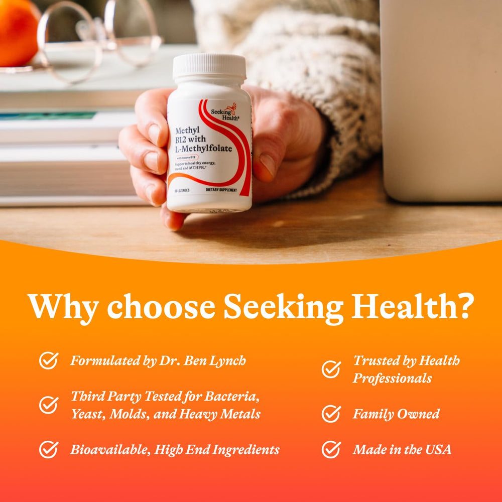 Seeking Health label ingredients gluten-free—clear, clean daily use information.