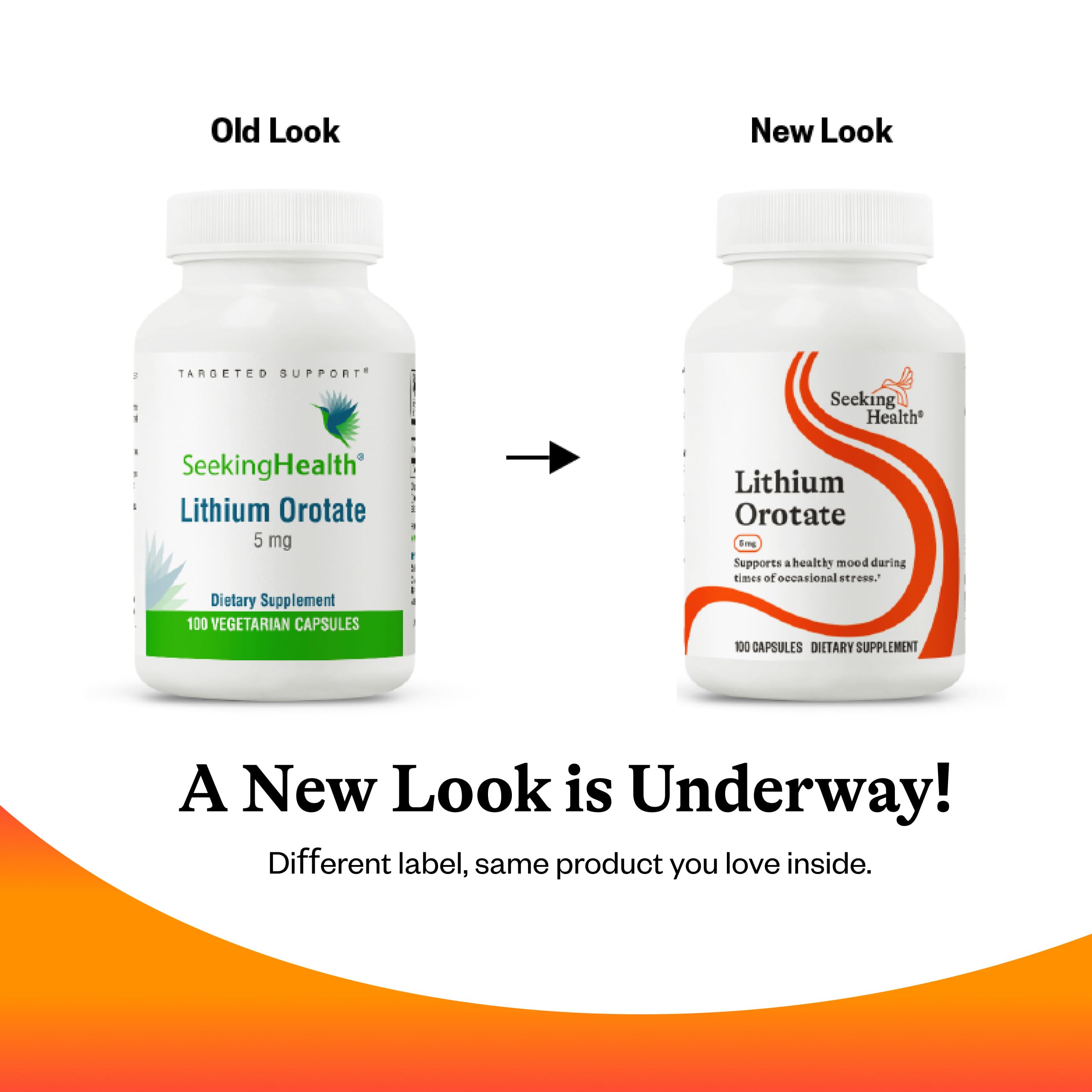 Educational insert visible in the Seeking Health Lithium Orotate package
